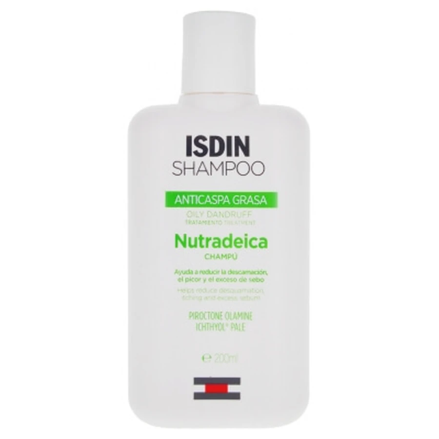 Champú anticaspa Isdin Nutradeica para cuero cabelludo graso, 200 ml
