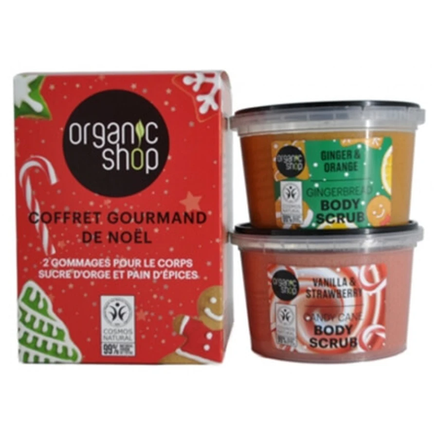 Organic Shop Christmas Gourmet Gift Set: Barley Sugar and Gingerbread, 2 Body Scrubs