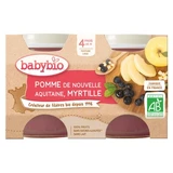 Babybio Apfel und Heidelbeere, ab 4 Monaten, Bio, 2 Gläser à 130 g