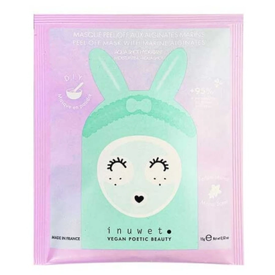 Inuwet Aqua Shot – Mască hidratantă exfoliantă cu alginate marine 15 g