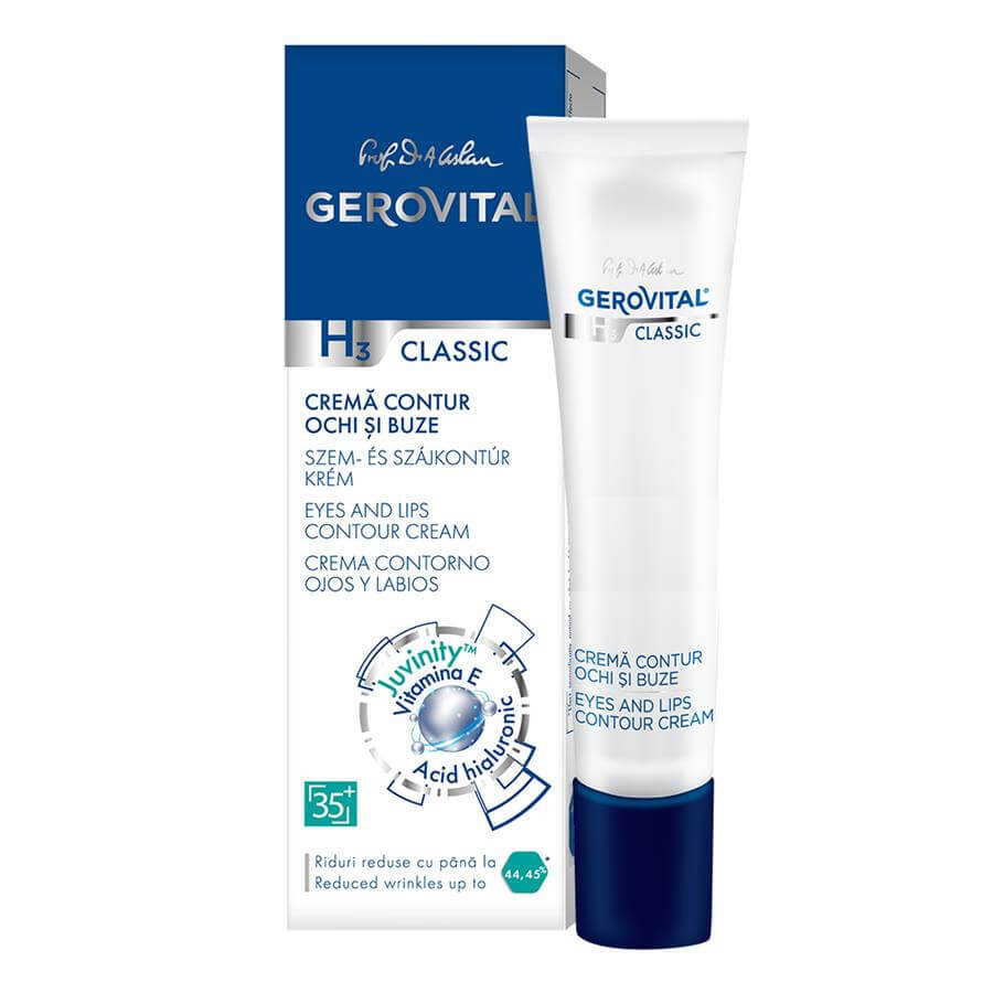 Crema pentru contur ochi si buze Gerovital H3 Classic, 15 ml, Farmec