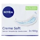 Nivea Soft Seifenpflege-Creme, 3er-Pack (je 100 g)