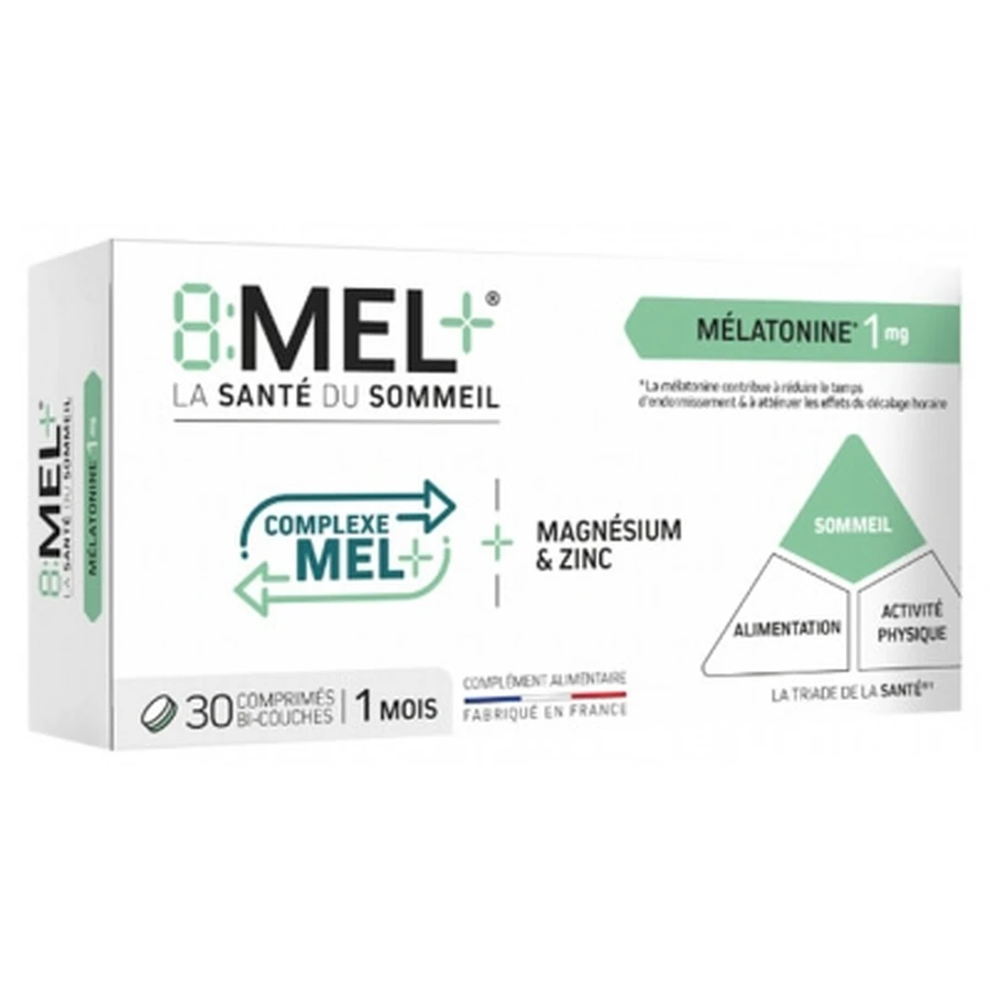 8Mel+ Melatonin 1 mg, 30 zweischichtige Tabletten