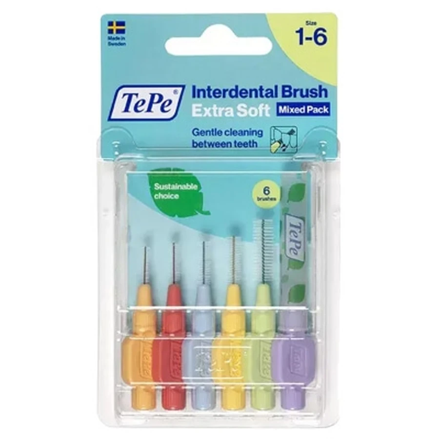 TePe Extra-Soft Interdental Brushes, Assorted Sizes 1–6