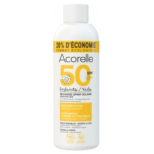 Acorelle pentru copii – Spray de protecție solară SPF50, reîncărcabil, organic, 150 g
