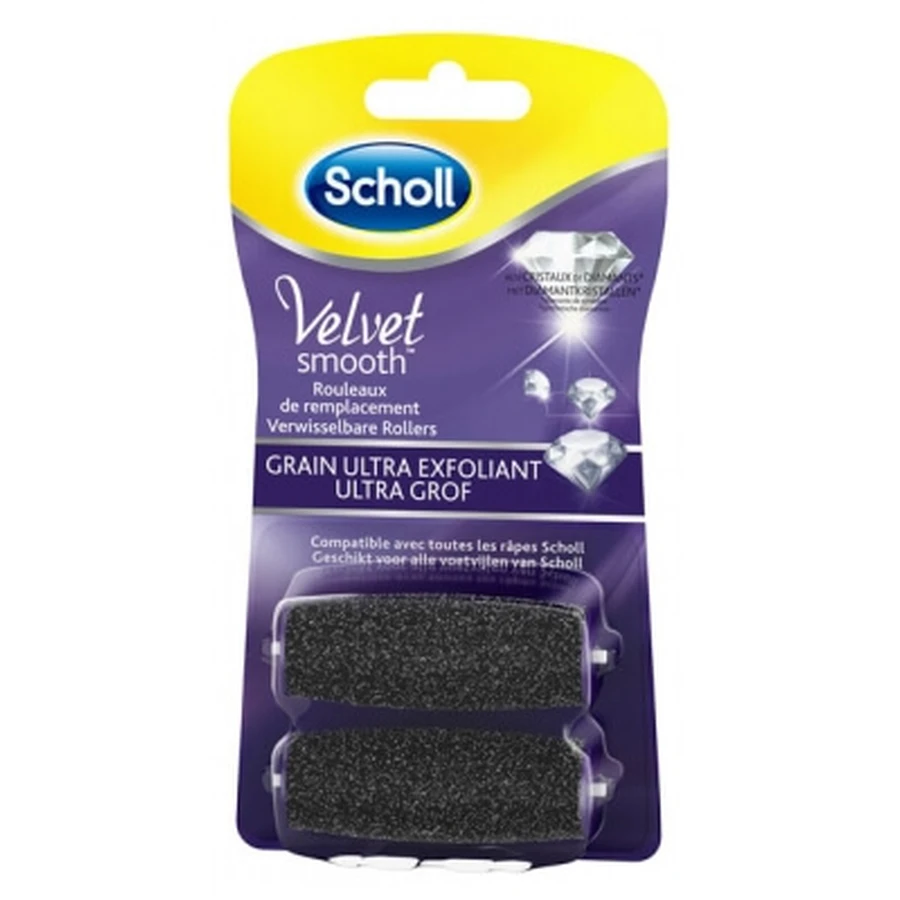 Scholl Velvet Smooth Express Pedi: cristales de diamante ultraexfoliantes, 2 rollos de recambio