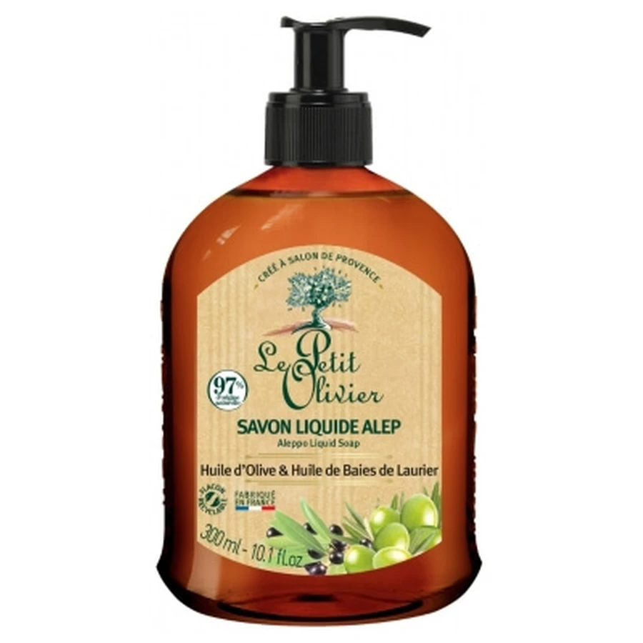 Le Petit Olivier Savon Liquide Alep Huile d'Olive & Huiles de Baies de Laurier 300 ml