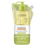 A-DERMA Exomega Control Anti-Itch Emollient Cleansing Oil 500 ml + 500 ml Refill