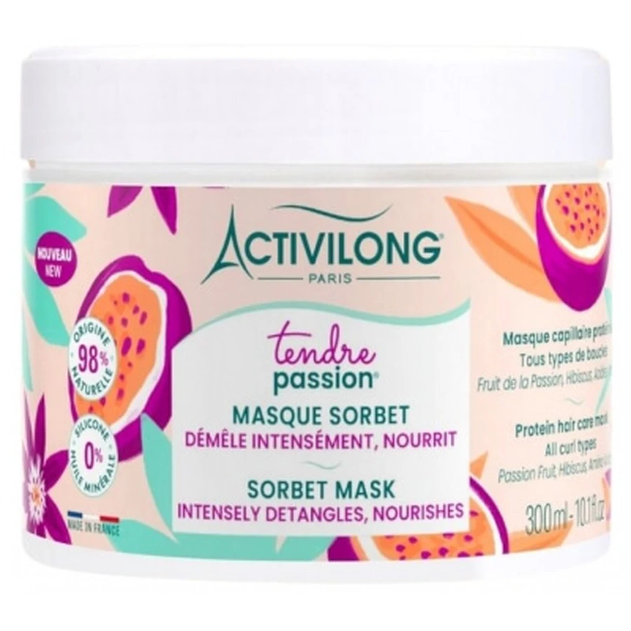 Activilong Tendre Passion Maschera Sorbetto per tutti i tipi di ricci, 300 ml