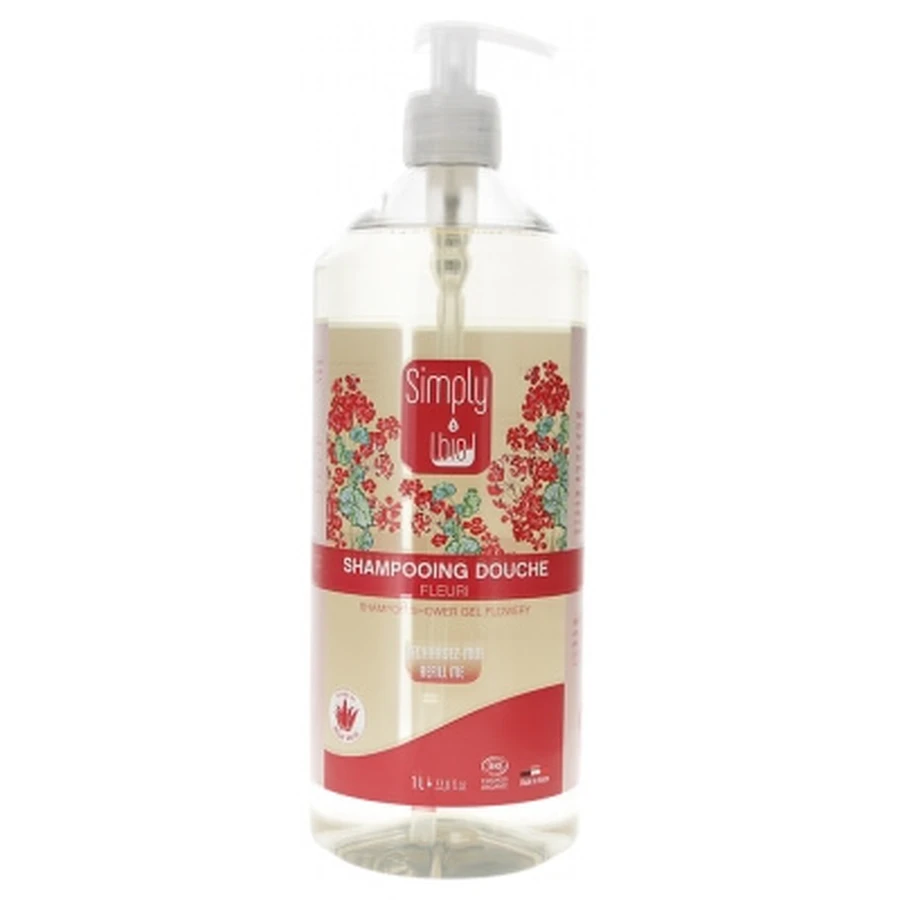 Shampoo e bagnoschiuma floreale biologico Simply Bio, 1 L