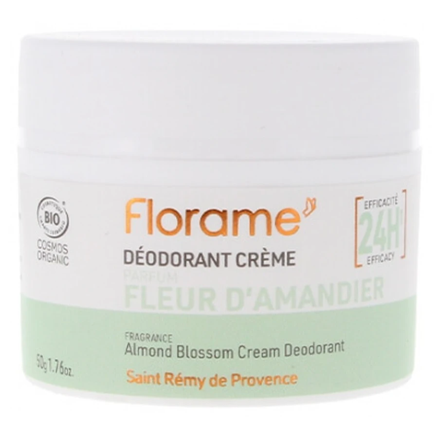 Florame Deodorant cremă 24H cu floare de migdal organic 50 g