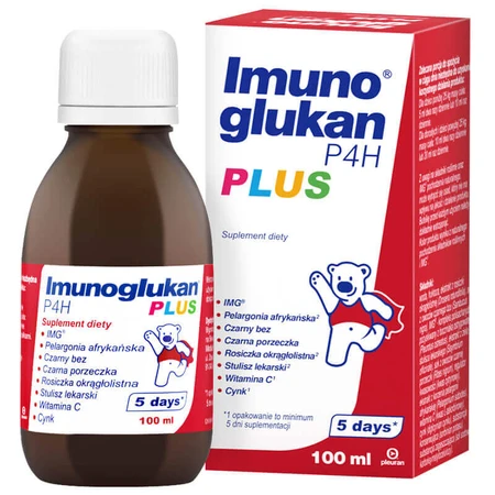 Imunoglukan P4H Plus 2x100 ml syrup for children over 3 years of age and adults, Pleuran