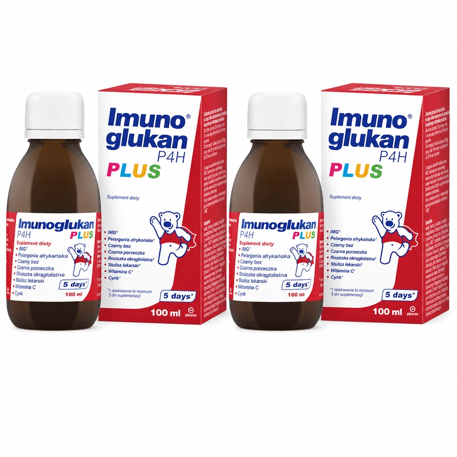 Imunoglukan P4H Plus 2x100 ml syrup for children over 3 years of age and adults, Pleuran