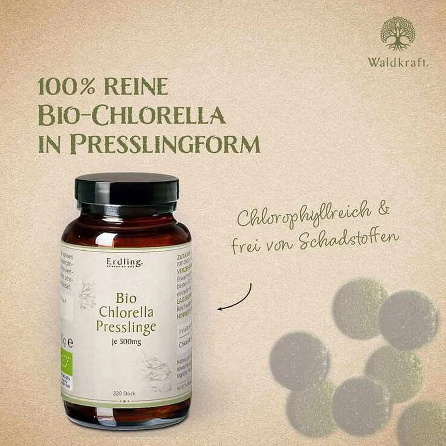 Chlorella Presslinge Bio Algen Erdling, 220 St Presslinge