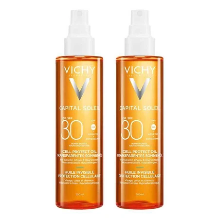 Vichy Capital Soleil Cell Protect Oil SPF 30, 2 x 200 ml ulei