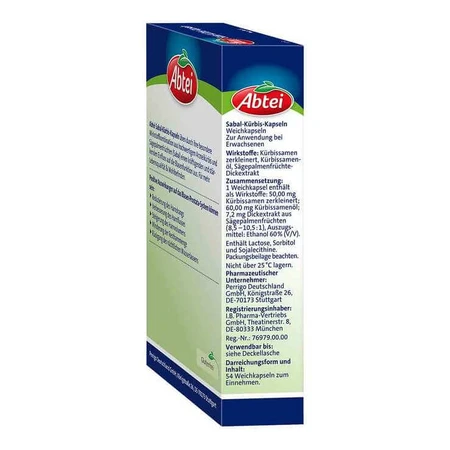 Abtei Sabal Pumpkin Capsules, 54 capsules