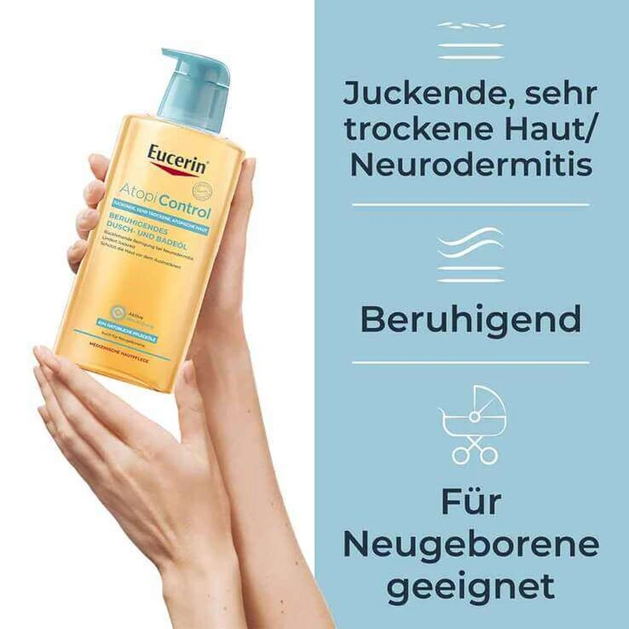 Eucerin AtopiControl douche- en badolie, 2 x 400 ml douchegel