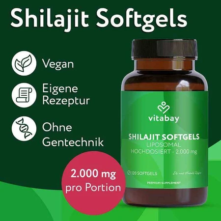 Liposomales Mumijo Shilajit 1000mg hochdosierste Weichkapseln, 120 St Weichkapseln