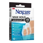 Nexcare Max Hold Waterproof Band-Aid Strips, 3 Sizes, 12 Band-Aids