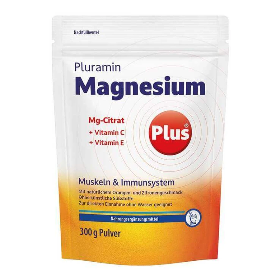 Pluramin Magnesium plus pulbere, 180 g pulbere