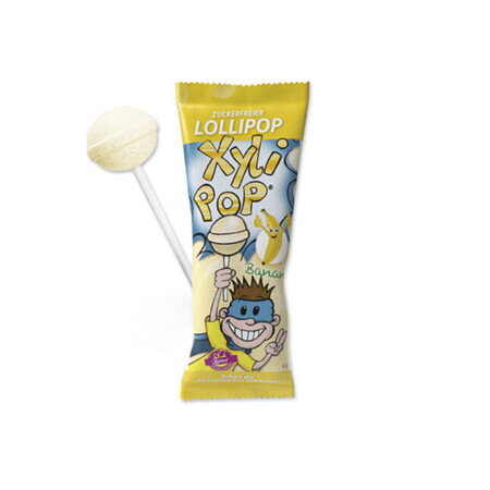 Acadea fara zahar cu aroma de banana XyliPop, 6 g, Miradent