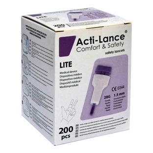 Lancety bezpieczeństwa Acti-Lance lite 28 G, 200 sztuk