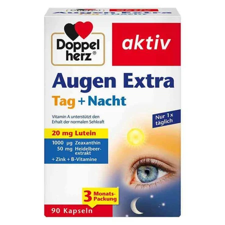Doppelherz Eye Extra Day + Night – kapsułki, 3 opakowania po 90 kapsułek: ceny i cechy