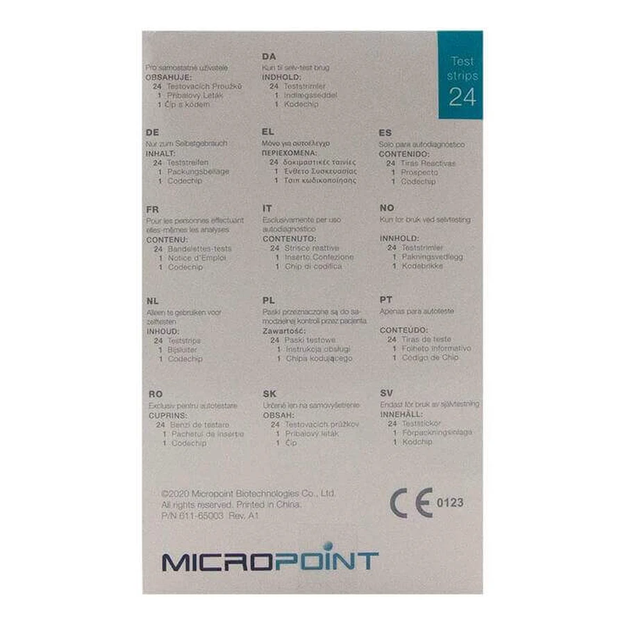 Benzi de testare Qlabs Ptz-INR pentru determinarea INR, 12 benzi de testare