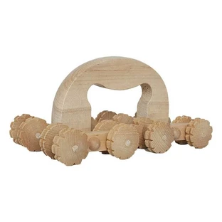 Rullo da massaggio in legno con manico + 8 assi, 1 pz. (così com'è)