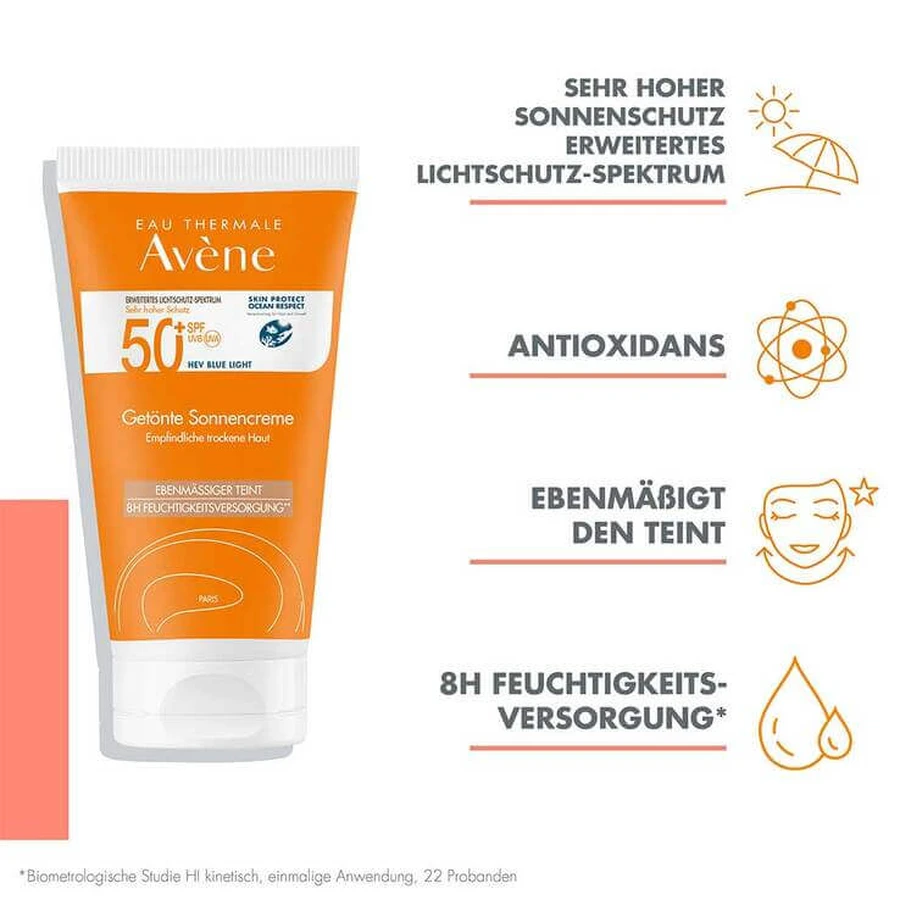 Avene Sonnencreme SPF 50 + getönt, 2x50 ml Creme