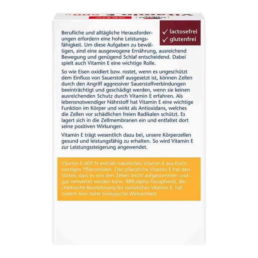 Doppelherz® aktiv Vitamin E 600 N Softgels, 40 capsules