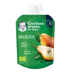 Puré de pera bio, +6 meses, 80 gr, Gerber