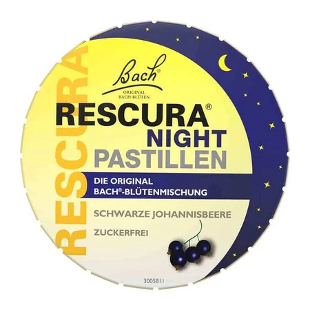 Bach Flower Original Rescura Night Lozenges with Black Currant, 50 g of lozenges