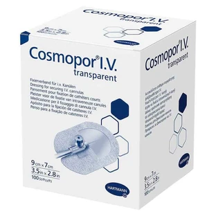 Cosmopor® I.V. bandaj de fixare transparent 7x9 cm, steril, 100 bucăți