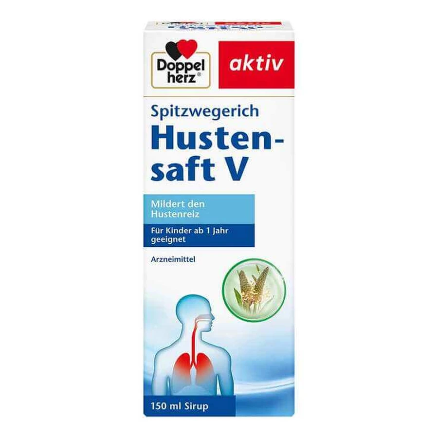 Syrop na kaszel Doppelherz Ribwort V, 150 ml syropu: ceny i cechy