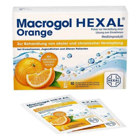 Macrogol HEXAL Orange – pulbere pentru prepararea unei soluții orale, plicuri, 100 de plicuri