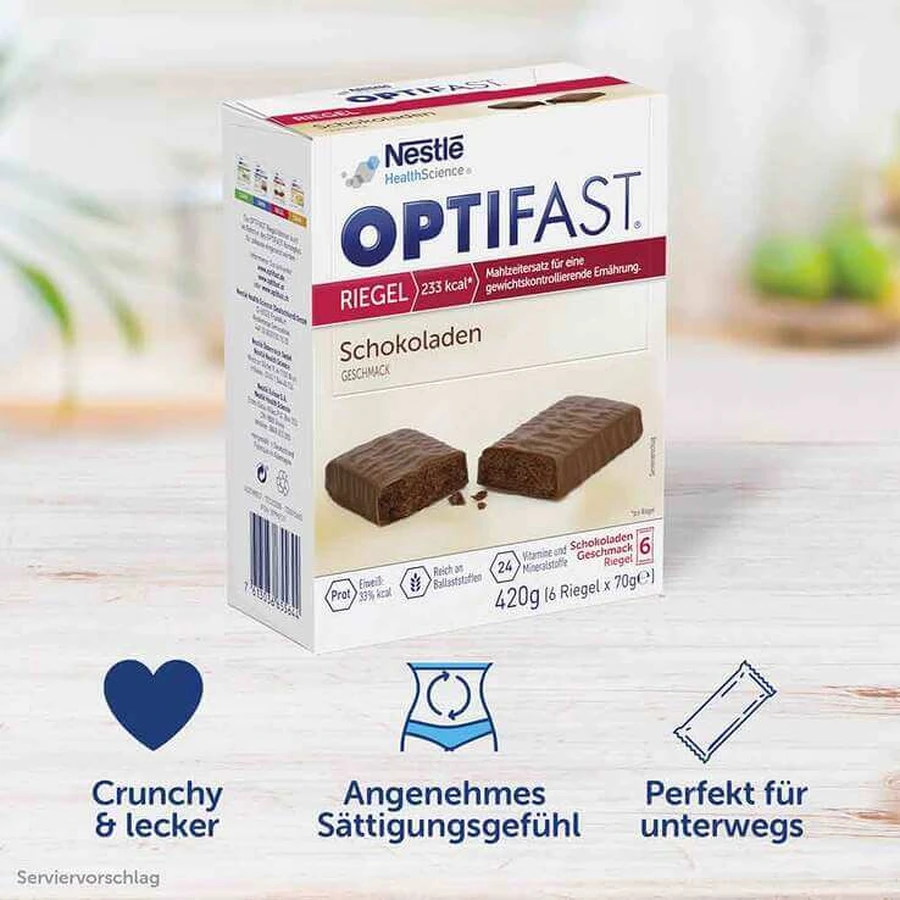 Optifast-chocoladerepen, 6 x 70 g, zonder houdbaarheidsdatum