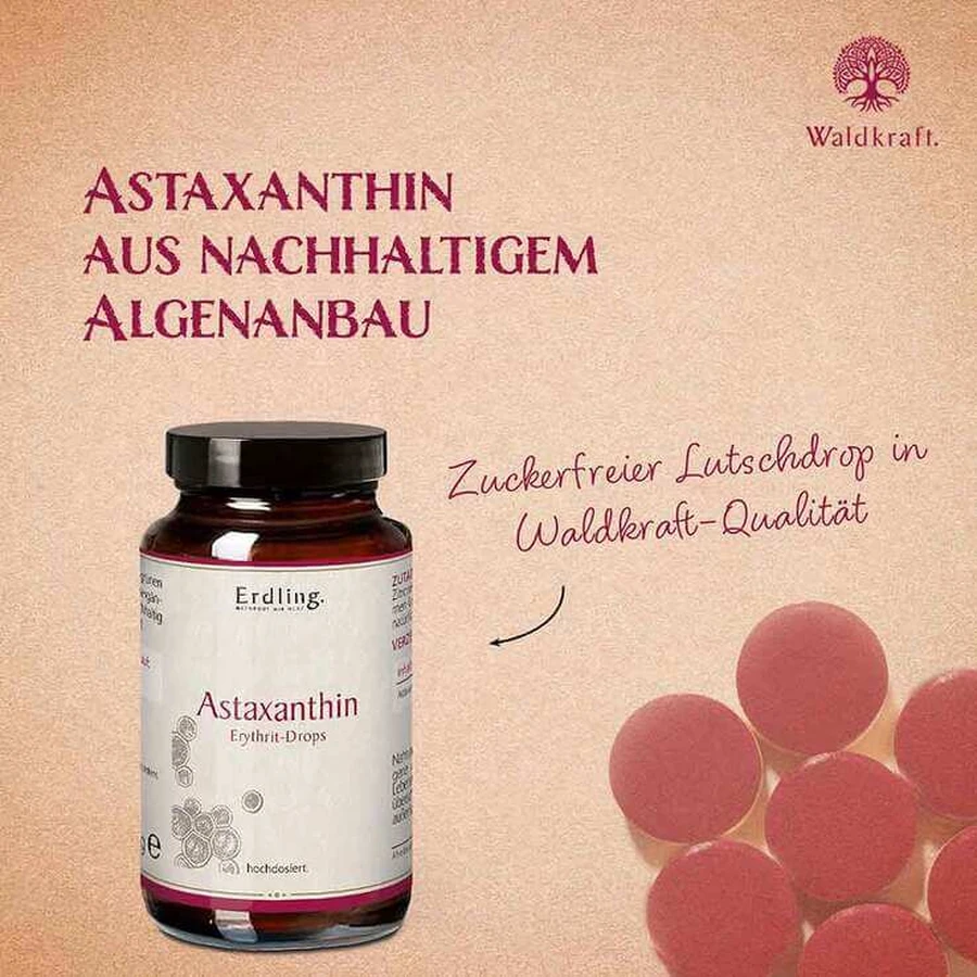 Astaxanthin Drops—Vegan Erdling Hard Candies, 50 candies