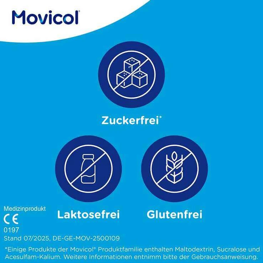 MOVICOL® plicuri cu pulbere – ajutor rapid în caz de constipație, 100 de plicuri cu pulbere pentru prepararea unei soluții orale