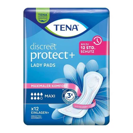 TENA® Discreet Maxi-inlegkruisjes voor incontinentie, 12 x 12 stuks