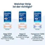Breathe Better Breathe Right® neusstrips, standaard beige, 30 strips