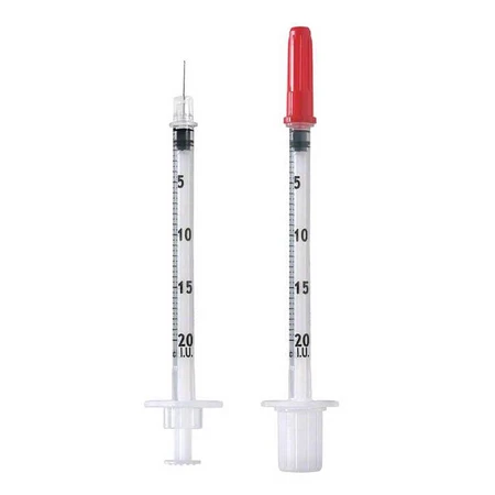 Jeringas de insulina Omnican 20 de 0,5 ml U-40, 2 paquetes de 100 jeringas cada uno