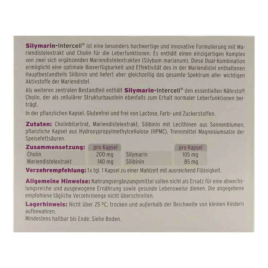 Cápsulas de silimarina-Intercell, 120 cápsulas