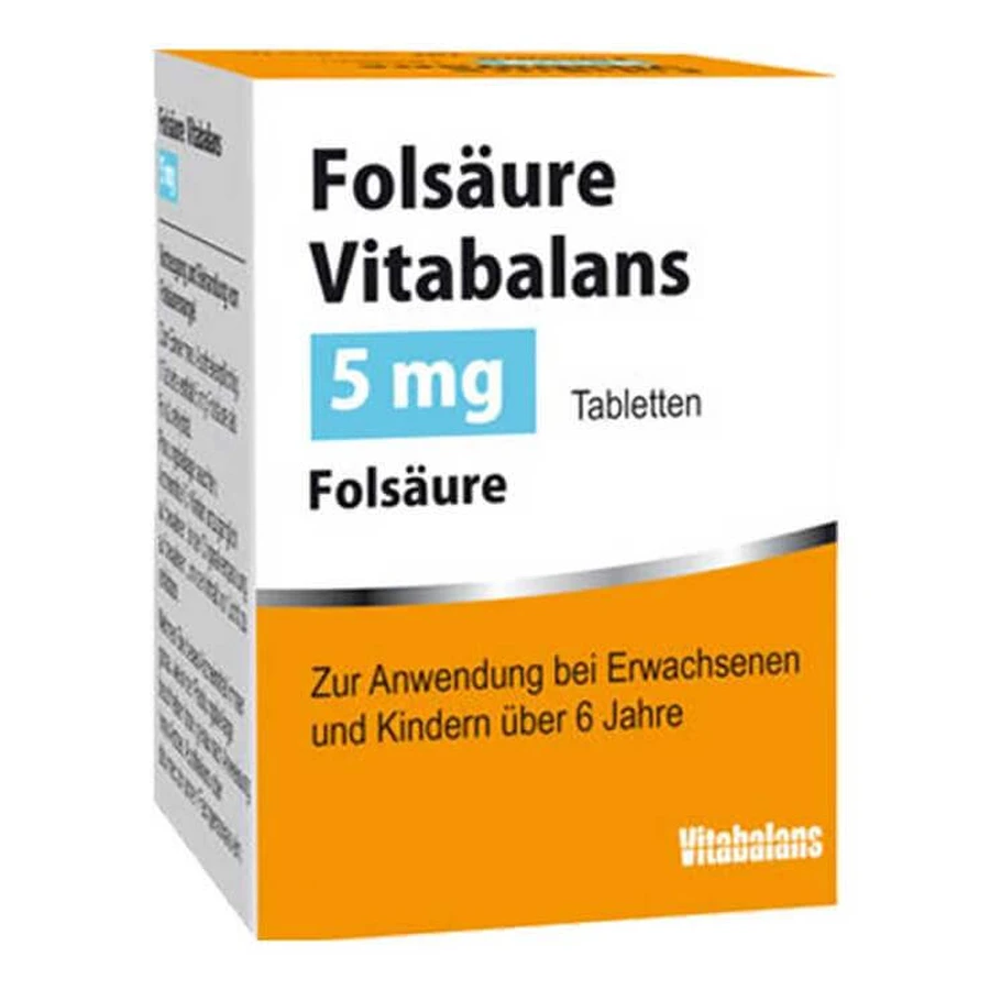Vitabalans Ácido fólico 5 mg, comprimidos, 50 comprimidos
