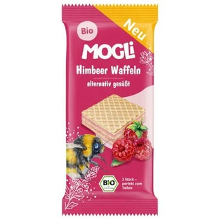 Barquillos ecológicos con crema de frambuesa, 15 g, Mogli