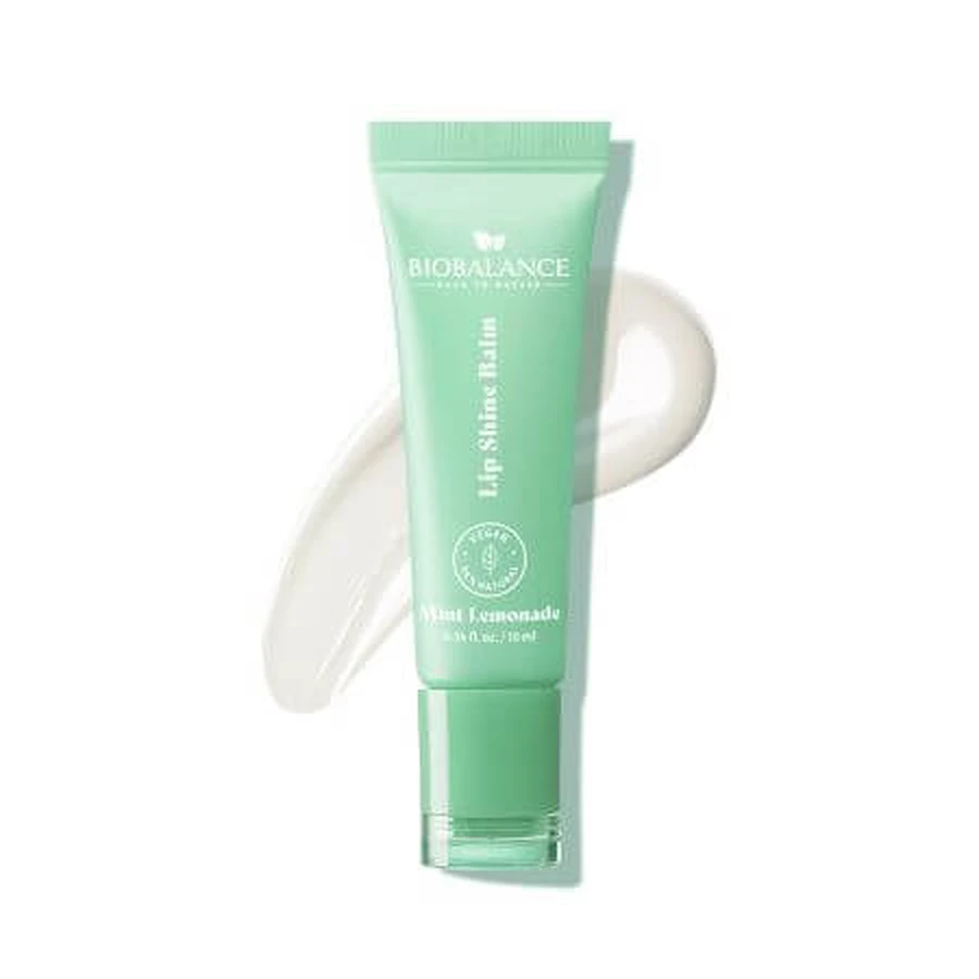 Lippenbalsem met een glanzende finish en een verrassingssleutelhanger, Mint Lemonade, 10 ml, BioBalance
