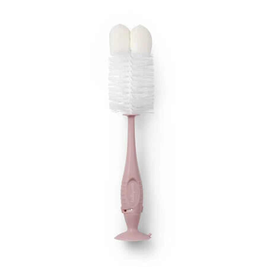 Suction-Cup Bottle and Pacifier Brush, Pink, Babyono