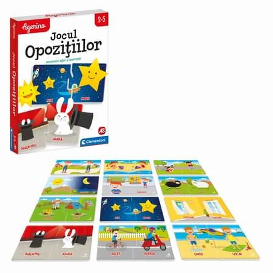 Joc educativ Jocul Opozitiilor Agerino, 3-5 ani, Clementoni