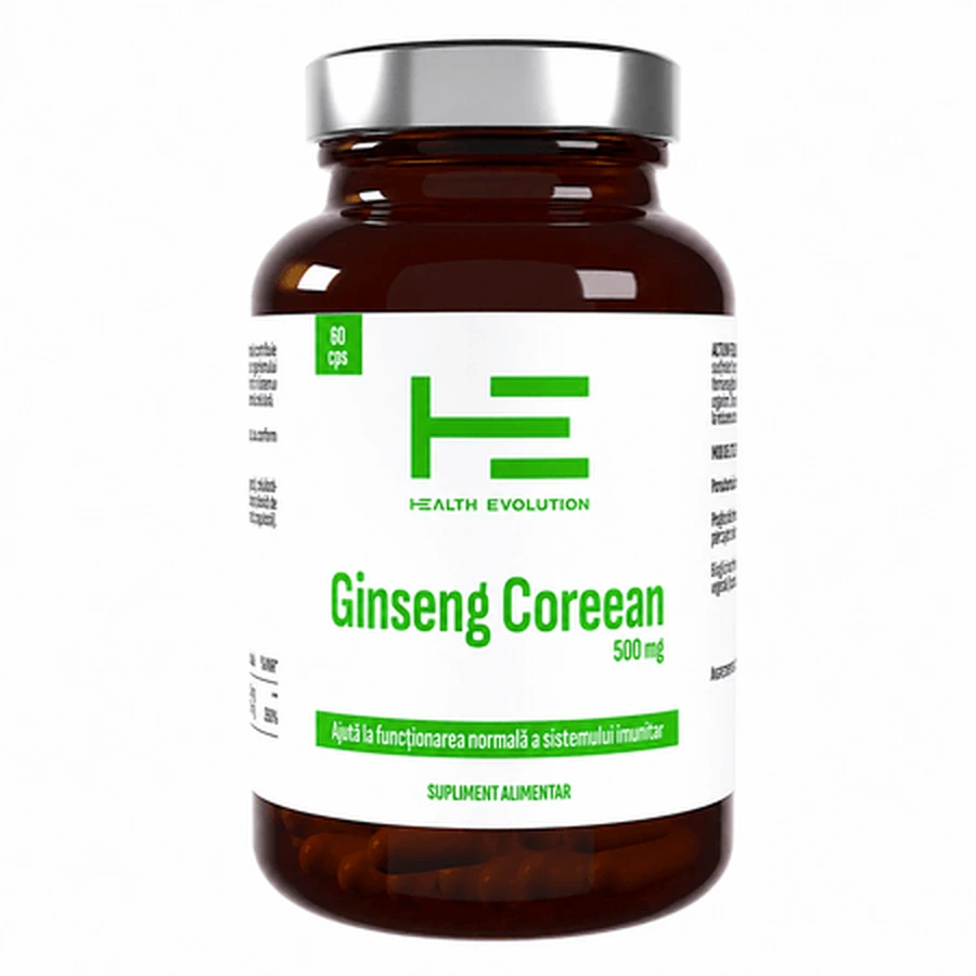 Korean Ginseng 500 mg, 60 capsules, Health Evolution