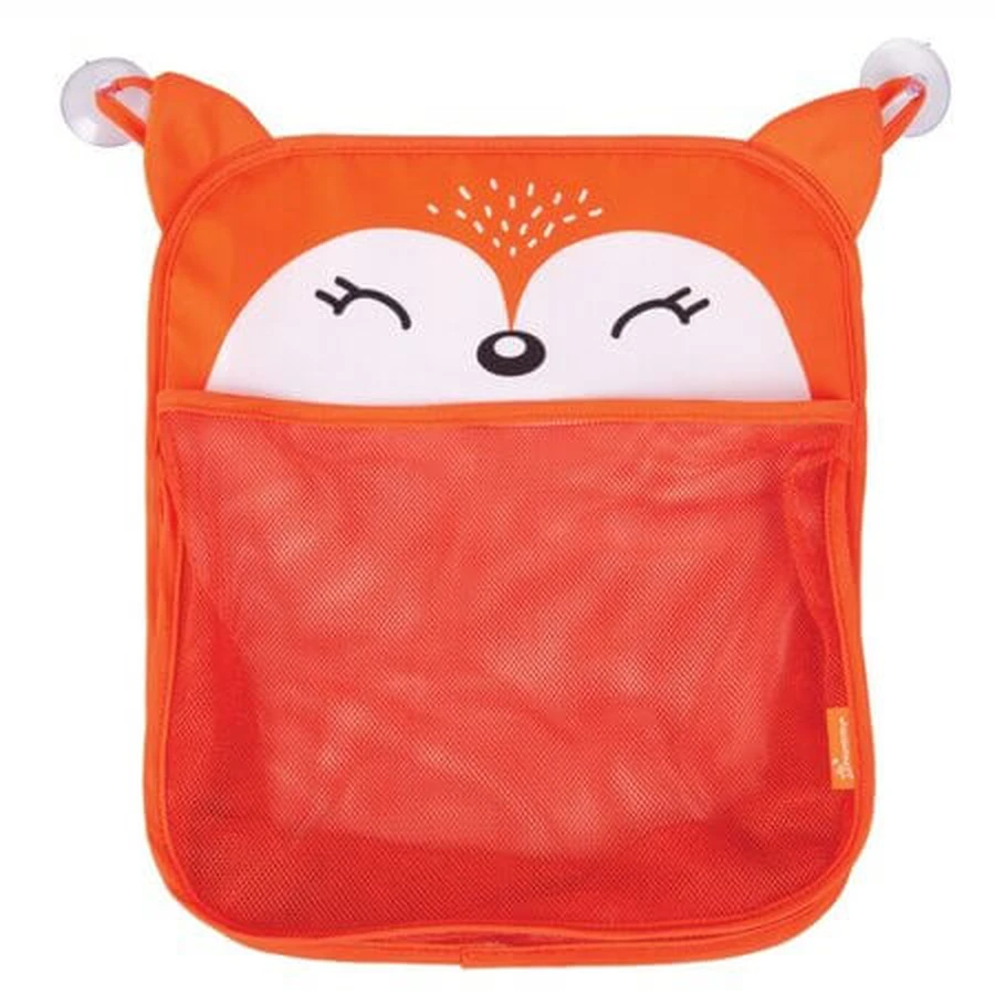Organizador de juguetes para la bañera con bolsillo de malla y ventosas, zorro, Dreambaby